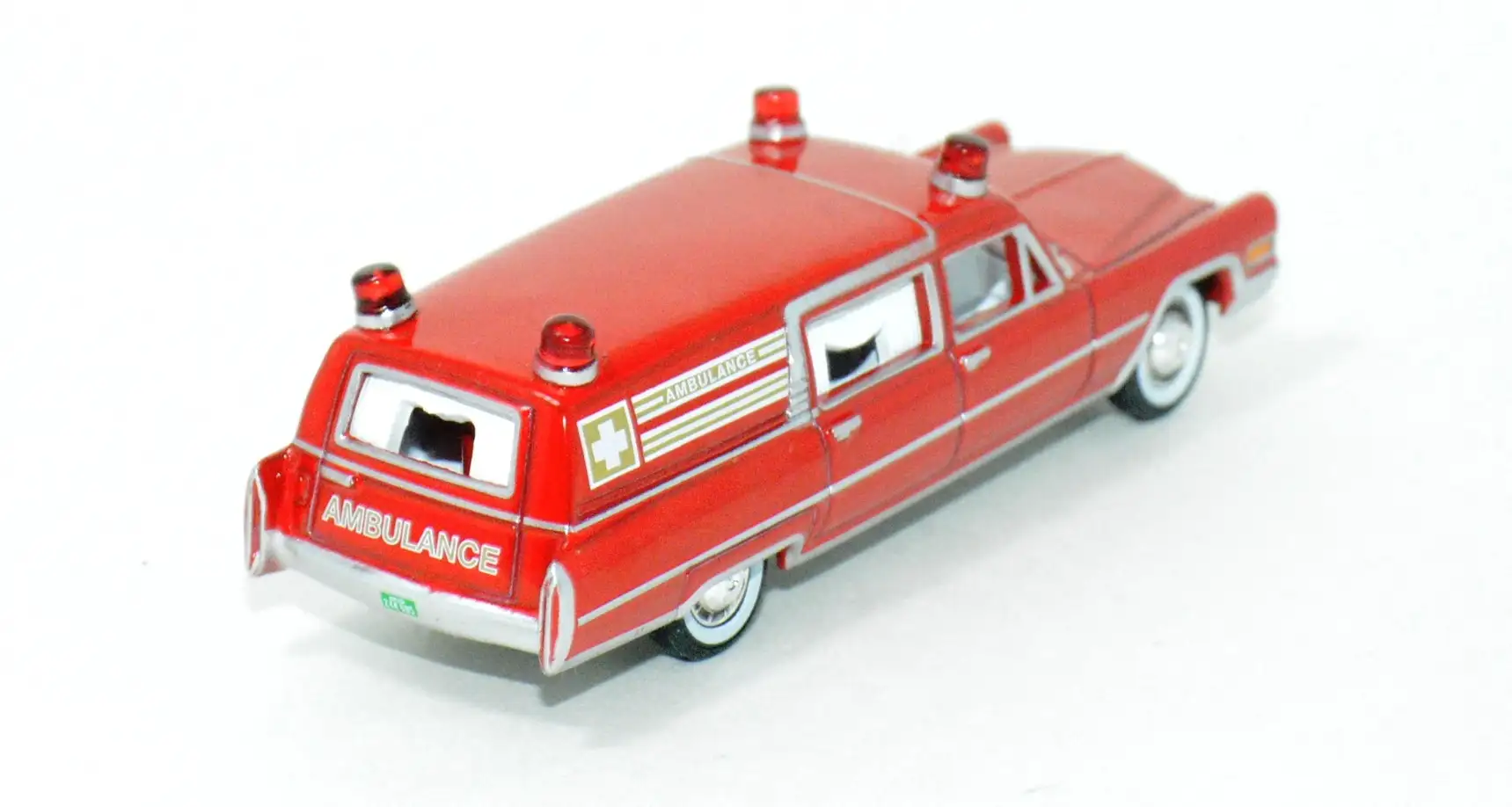 thumbnail interactive-video image 1 of Johnny Lightning 1959 Cadillac Ambulance – 1:64 Scale, White, Limited Edition – Collectible Diecast 1 of 3